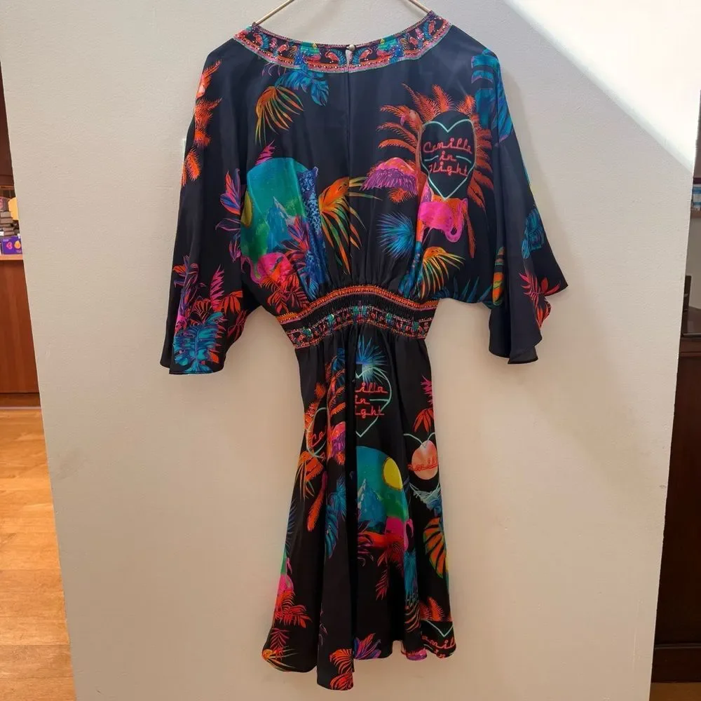 Camilla Short Waisted Dress in Naughty Neon Size XS Retail $699